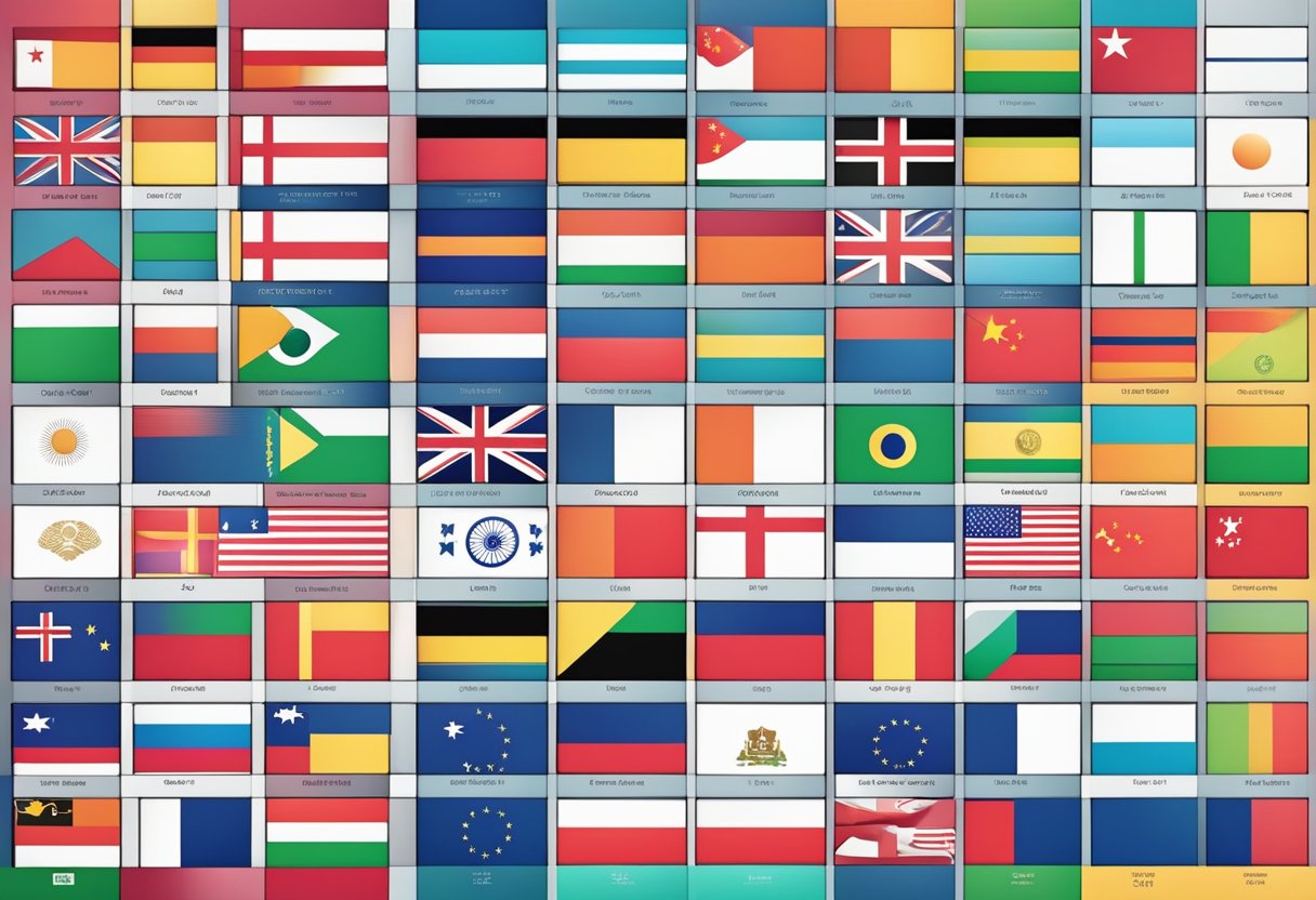 A colorful array of movie and TV show posters line the walls, with language learning videos playing on a large screen in a cozy living room setting