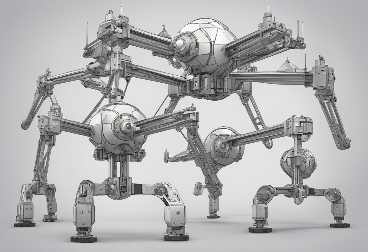 A series of interconnected joints and pivot points create a dynamic 2D rigging system, allowing for smooth and fluid movement