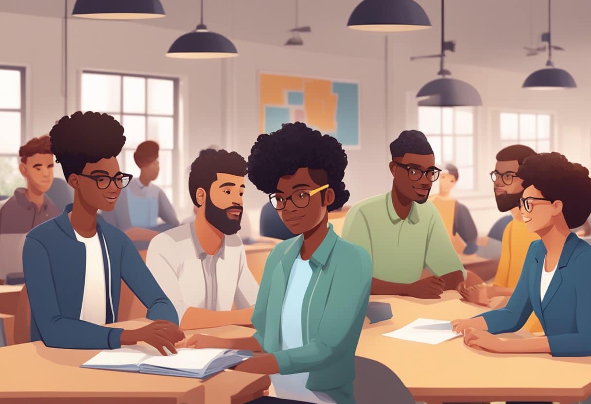 Skills Training Animations: Boosting Workforce Competence Through Visual Learning -A group of diverse animated characters engage in skills training, representing inclusion and diversity in animation