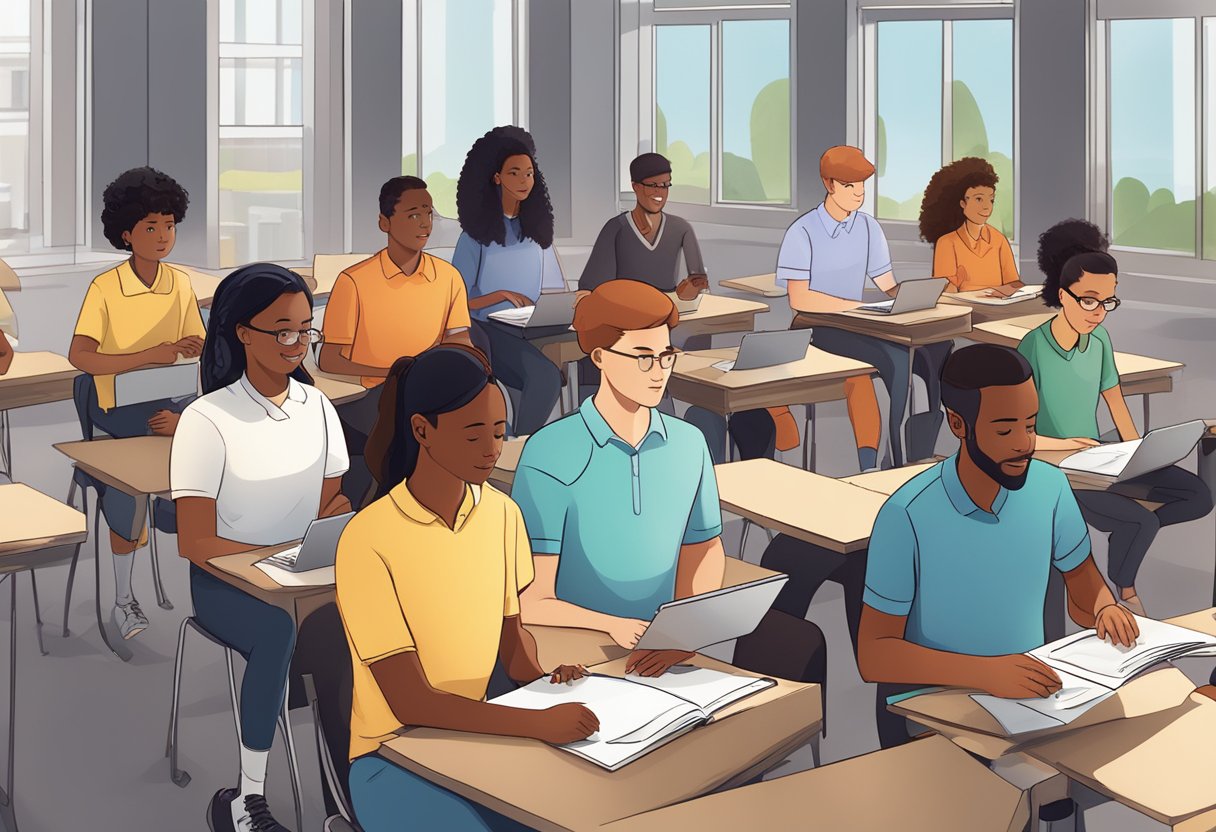 A diverse group of students engaged in interactive learning through custom animations