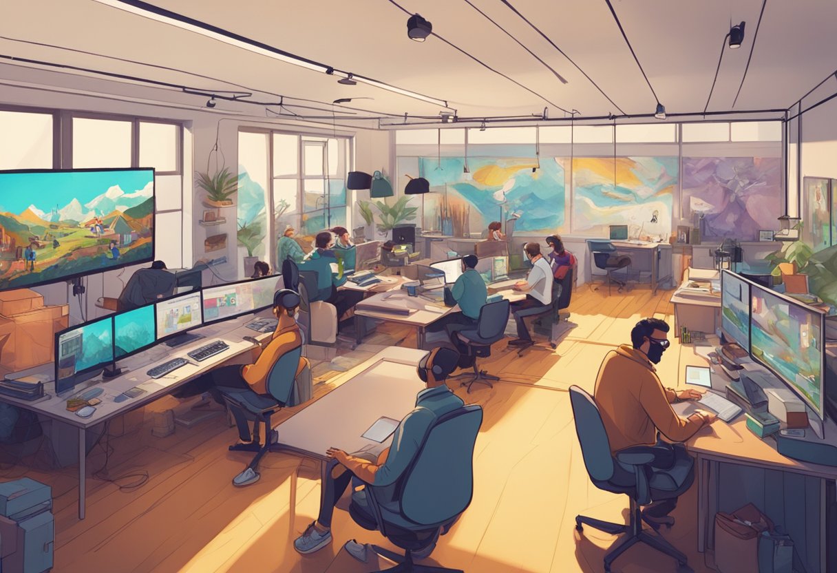 An animation studio in the UK with various partners and collaborators working together in a creative and vibrant environment