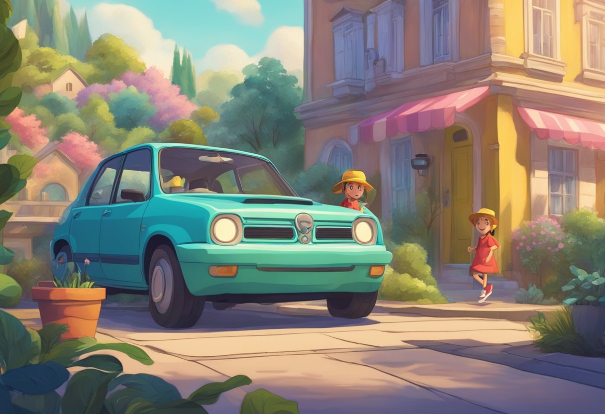 A vibrant animated character interacts with a live-action environment, seamlessly blending the two worlds together