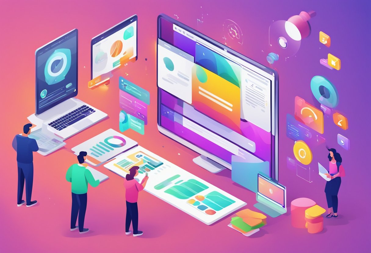A colorful animated explainer video showcasing various digital marketing concepts and strategies