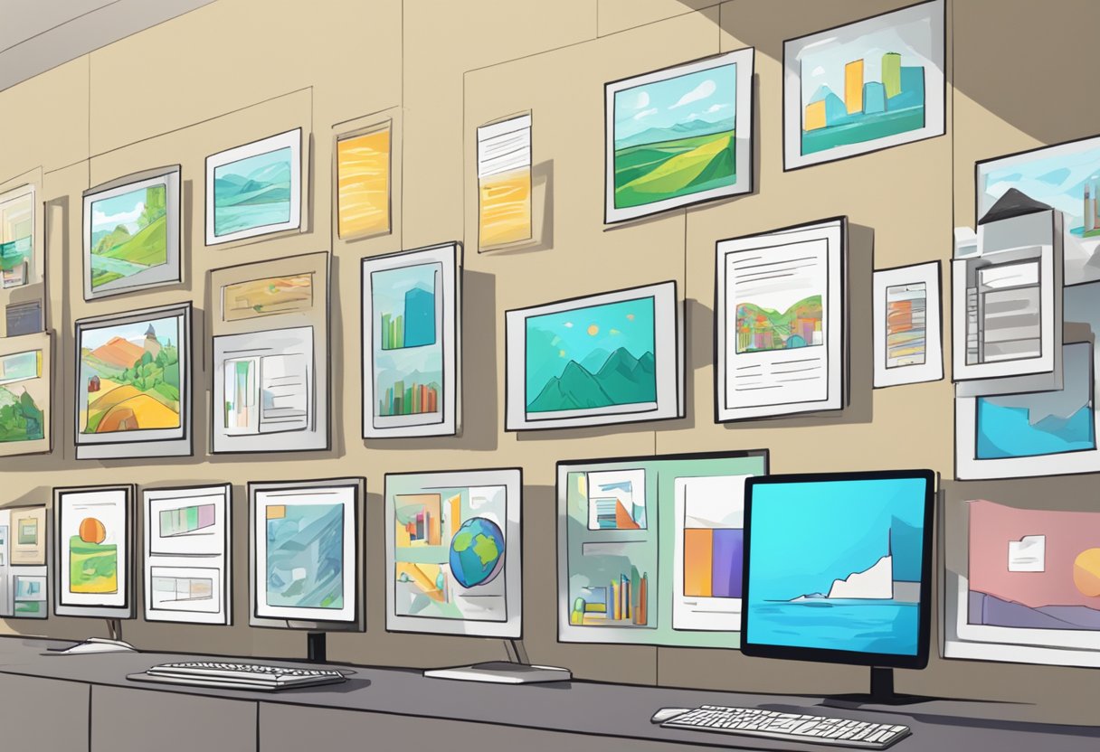 A diverse collection of educational animation portfolios displayed on a digital screen