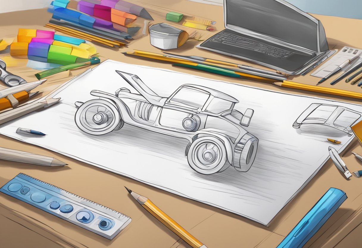 An animated pencil drawing a series of frames on a blank sheet of paper, surrounded by various animation tools and resources