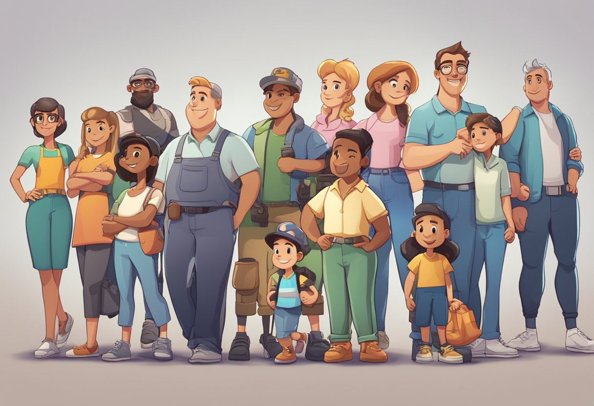 A side-by-side comparison of animated characters representing various FAQ topics, showcasing different levels of quality and detail