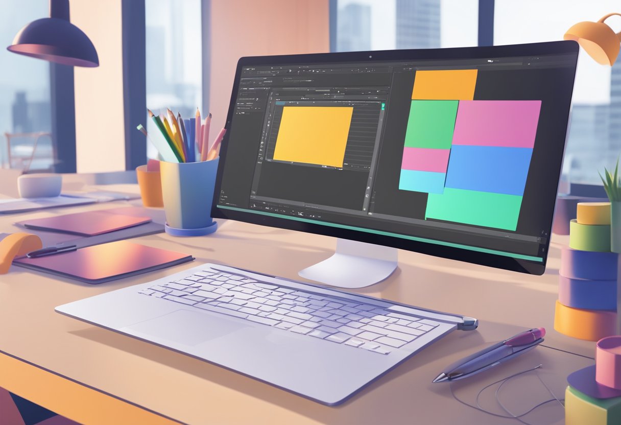 A computer screen displaying a video editing software with advanced features being used to create custom animated educational content