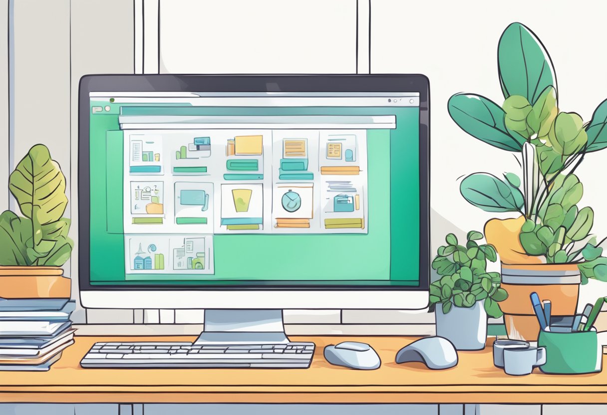 A computer screen displaying custom animated educational content for online classes