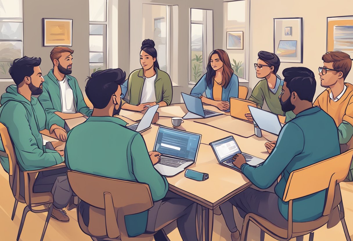 A group of educational video creators in the UK discussing and answering frequently asked questions