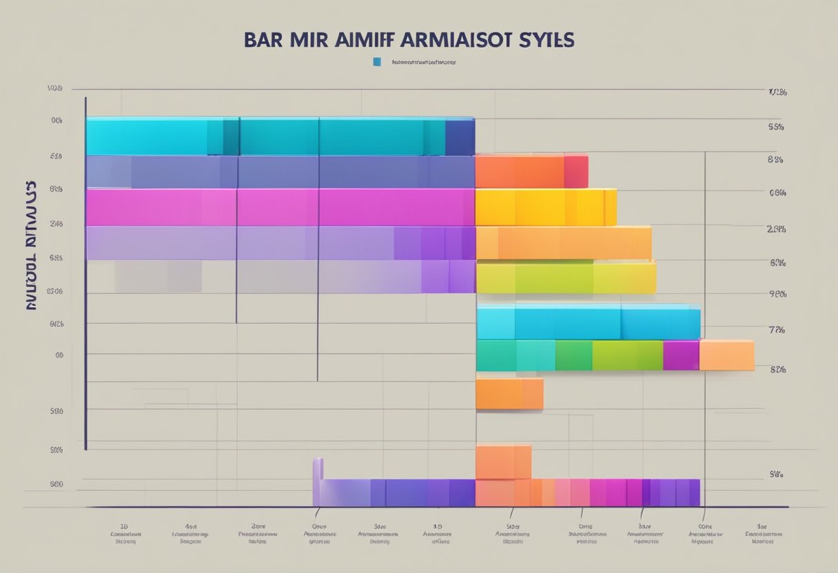 A colorful bar graph comparing the effectiveness of different animation styles, with labeled axes and a clear legend