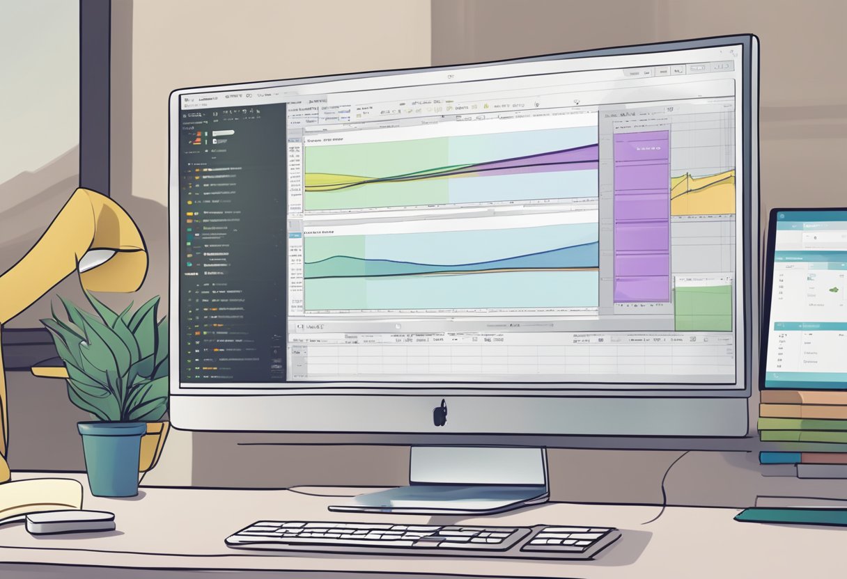 A computer screen displaying a timeline of animated video clips being edited and refined with educational voiceover