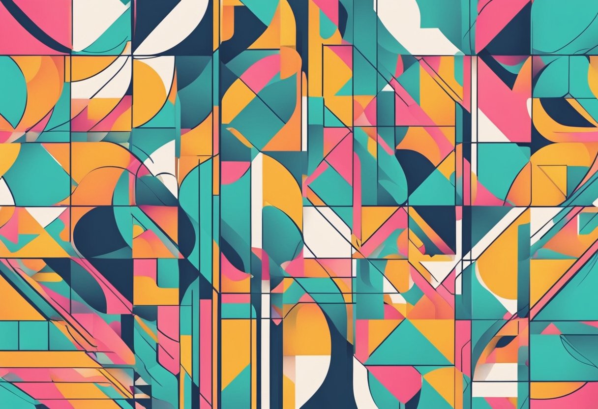 Colorful geometric shapes and lines move dynamically across the screen, creating a visually captivating custom animation