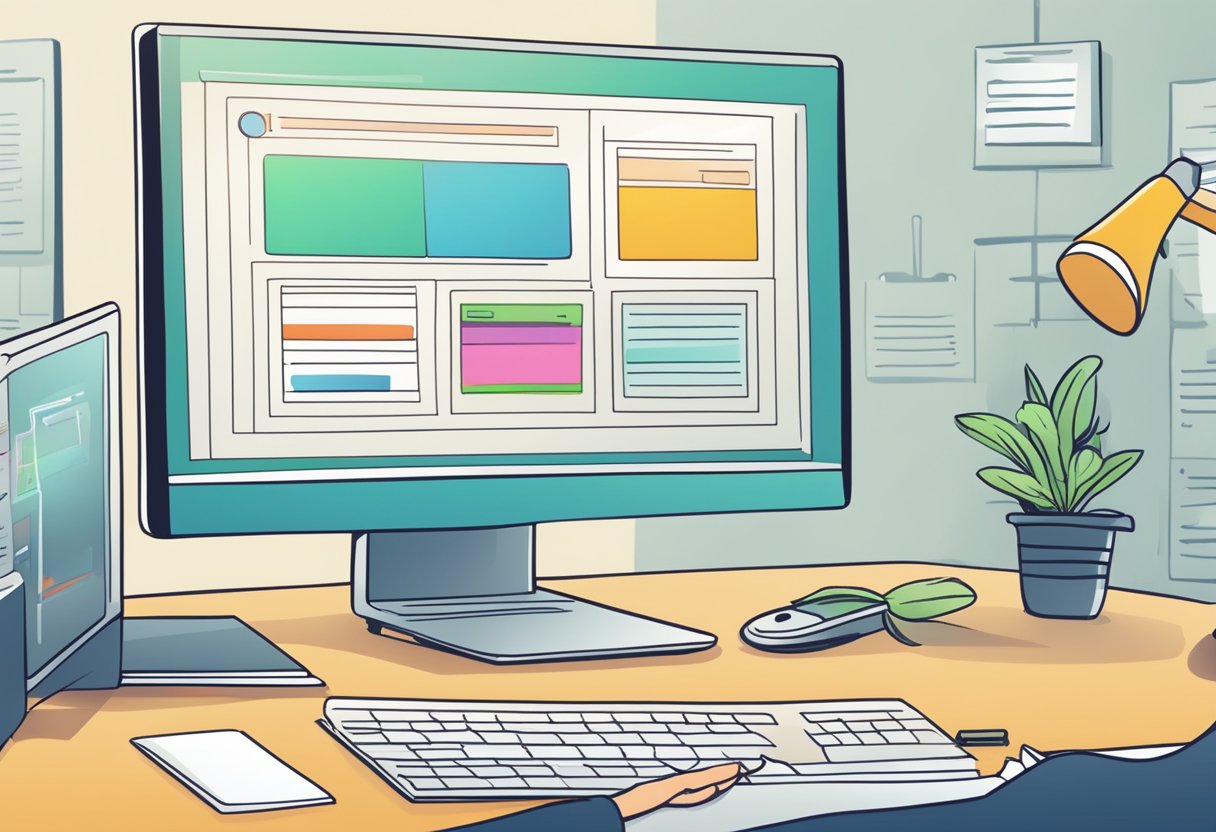 A computer screen displaying interactive assessment and feedback tools with animated elements