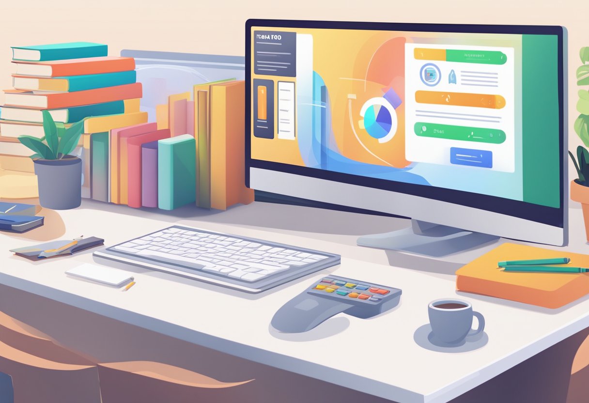 A computer screen displaying interactive education animation with FAQ section