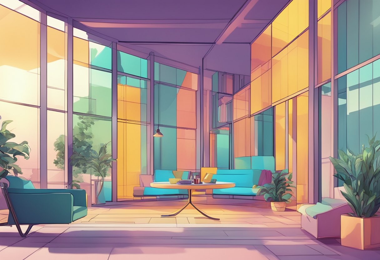 A dynamic, colorful animation overtakes a static image