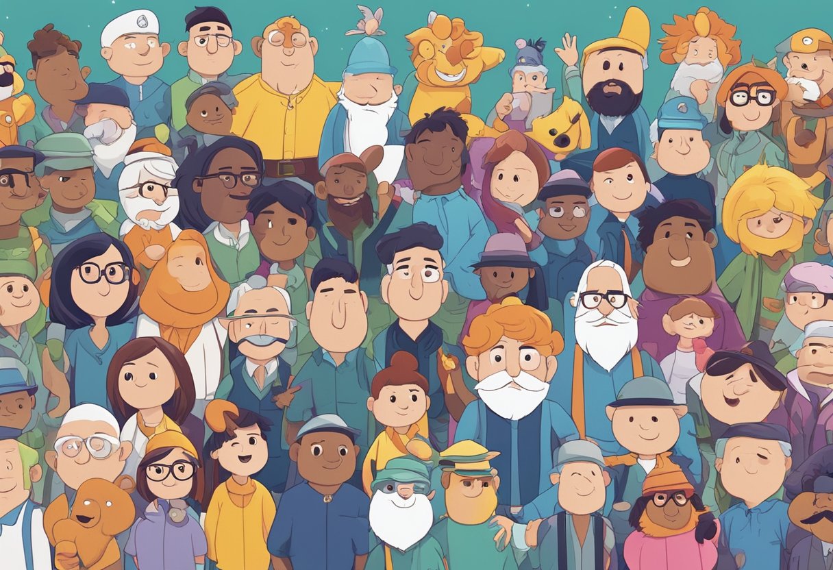A colorful array of animated characters and scenes, each representing a different animation provider in the UK, showcasing their unique styles and storytelling abilities
