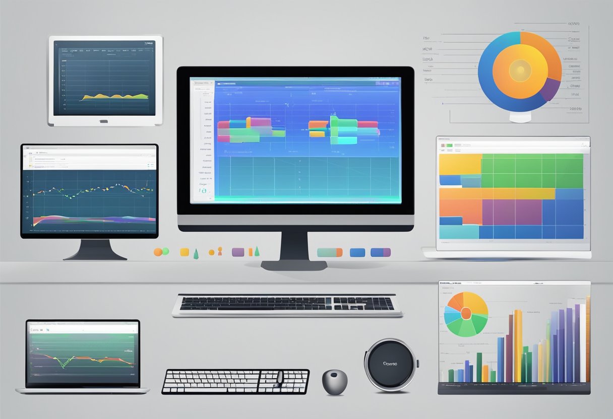 A computer screen displaying various animation tools and technologies with quality comparison charts and graphs
