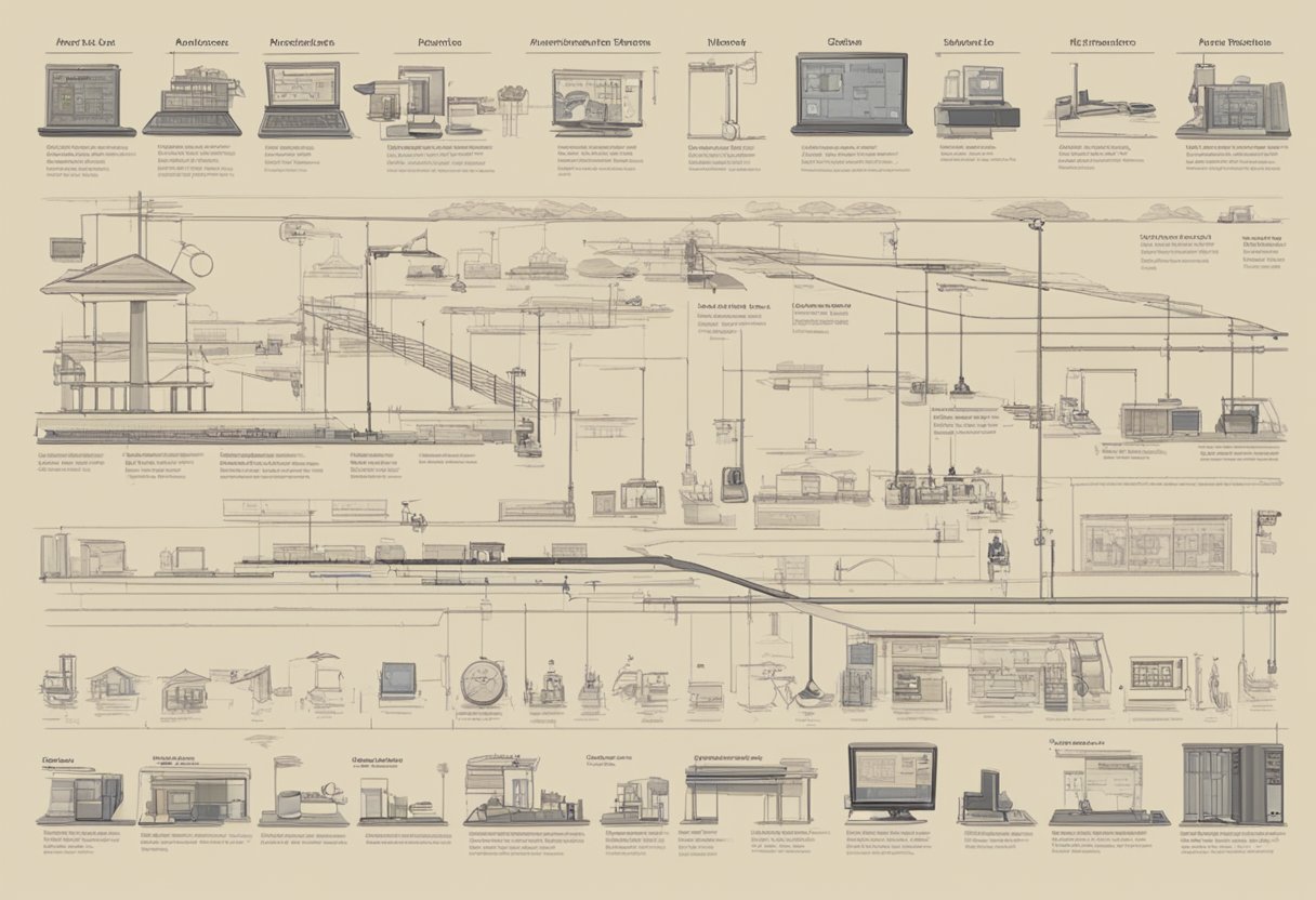A timeline of animation tools and techniques, from early drawings to modern digital software, displayed in a Dublin educational setting