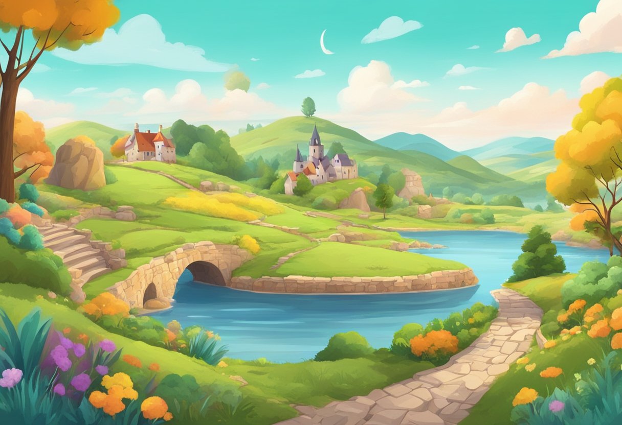 A colorful landscape with cartoon characters and animation tools, set in Cork, Ireland