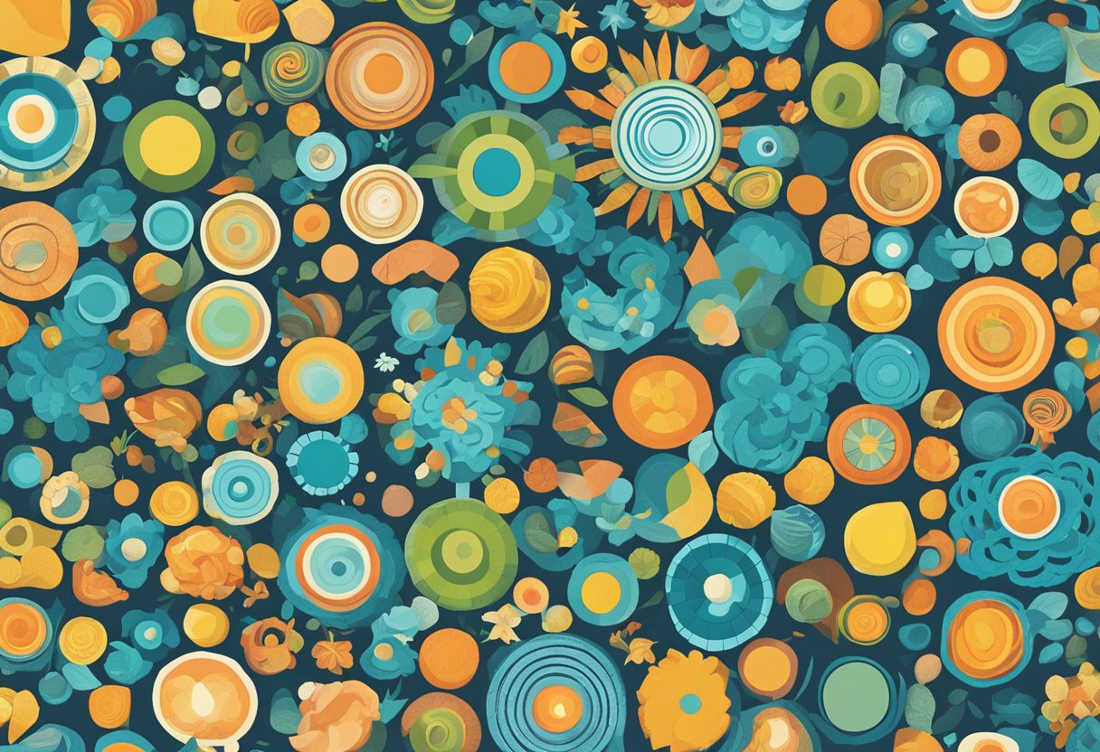 A vibrant array of animated shapes and patterns representing various custom animation types and styles