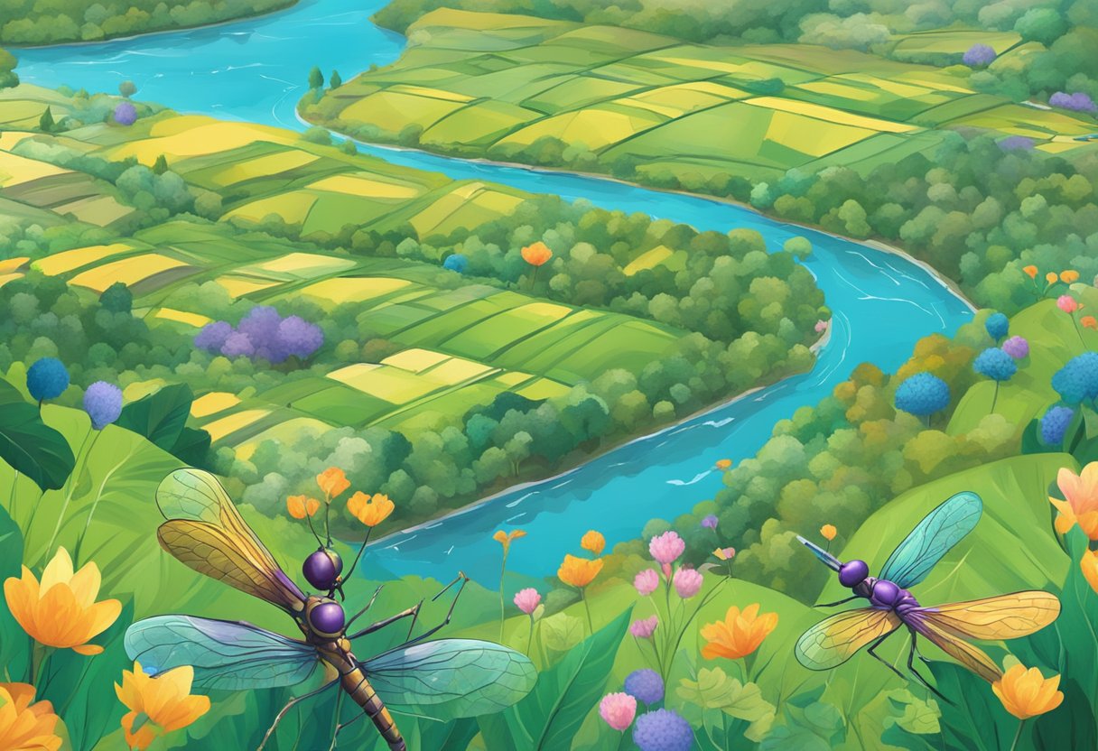 A colorful dragon flies over a lush Welsh landscape, with interactive elements scattered throughout