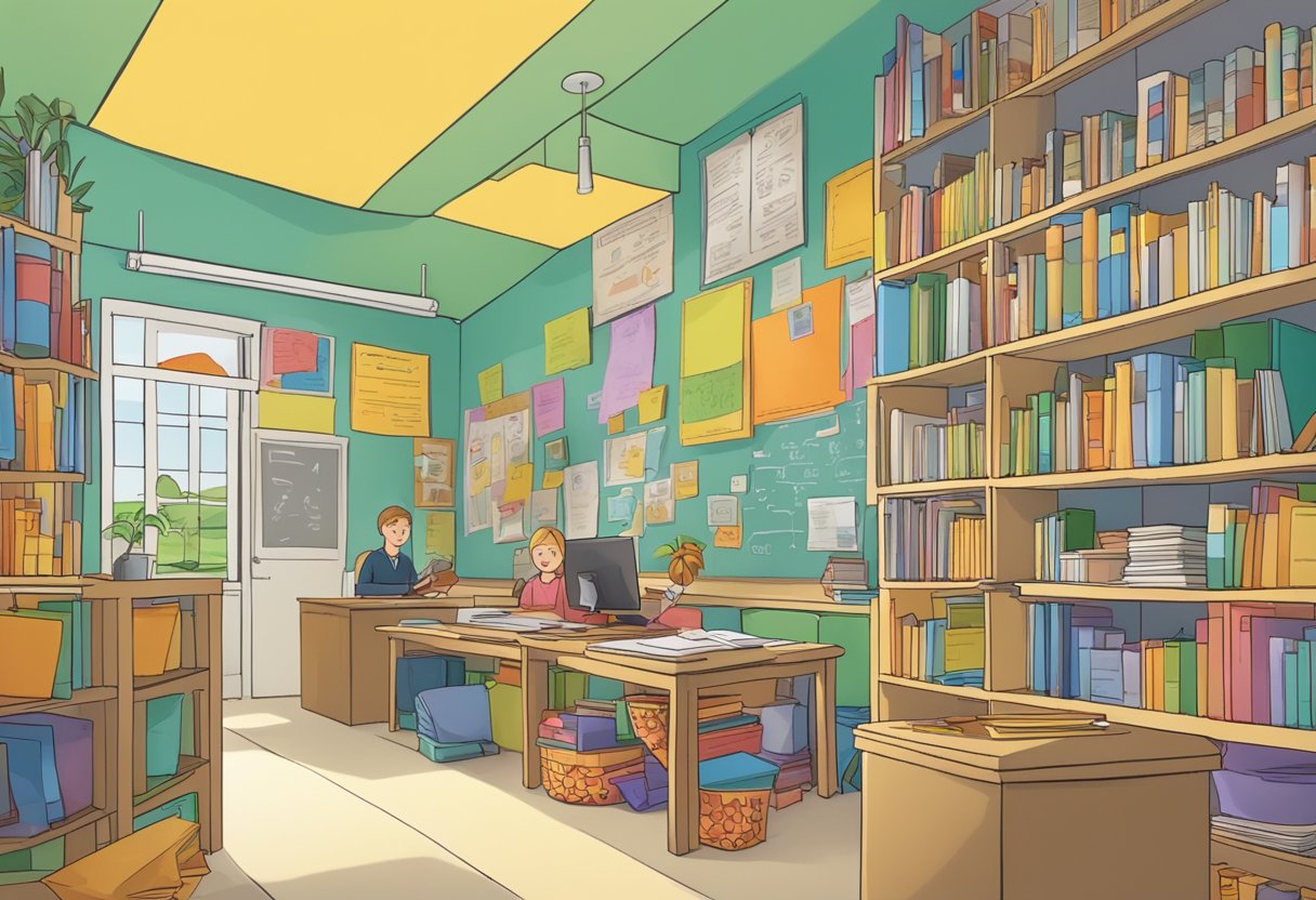 A colorful animation of educational resources being accessed by parents in Wales