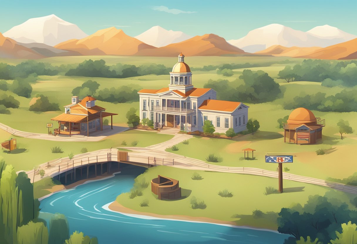 A Texas-themed animation with FAQ symbols and custom design elements