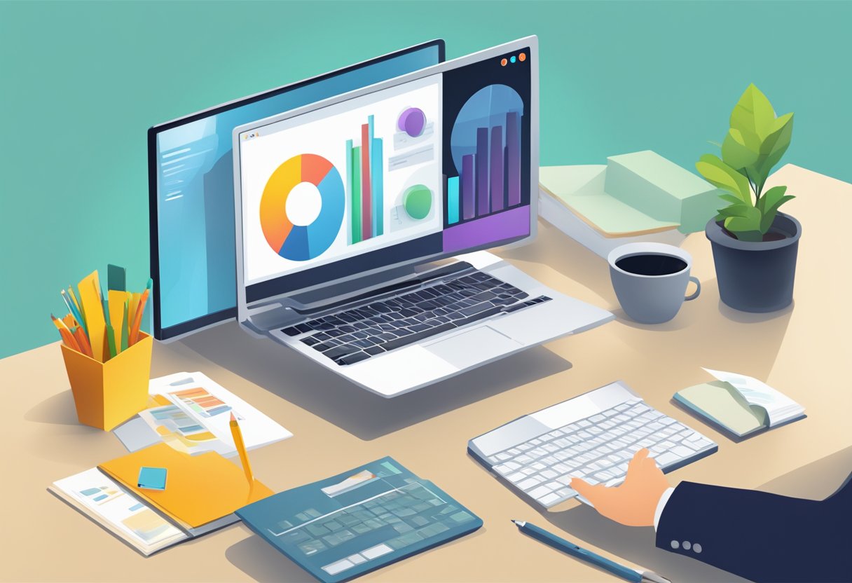 A computer screen displaying a dynamic and engaging interactive animation related to business marketing in Melbourne