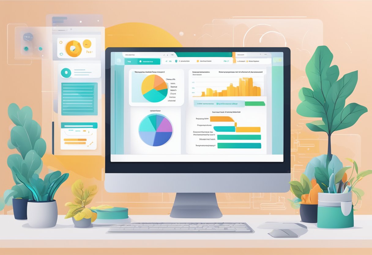 A computer screen displaying interactive animations with FAQ topics in Melbourne