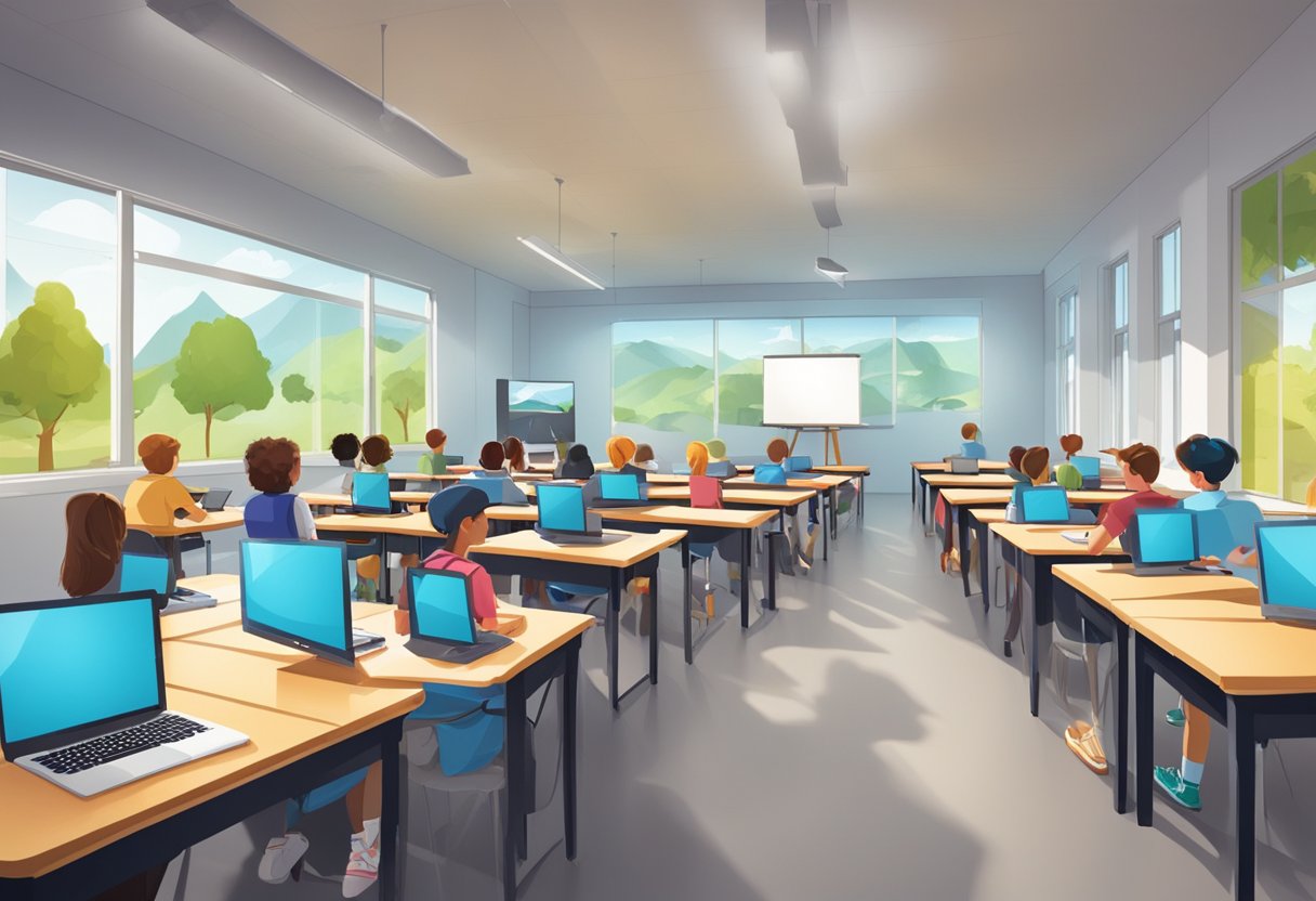 A classroom of students in Germany using cutting-edge technology to create educational animations
