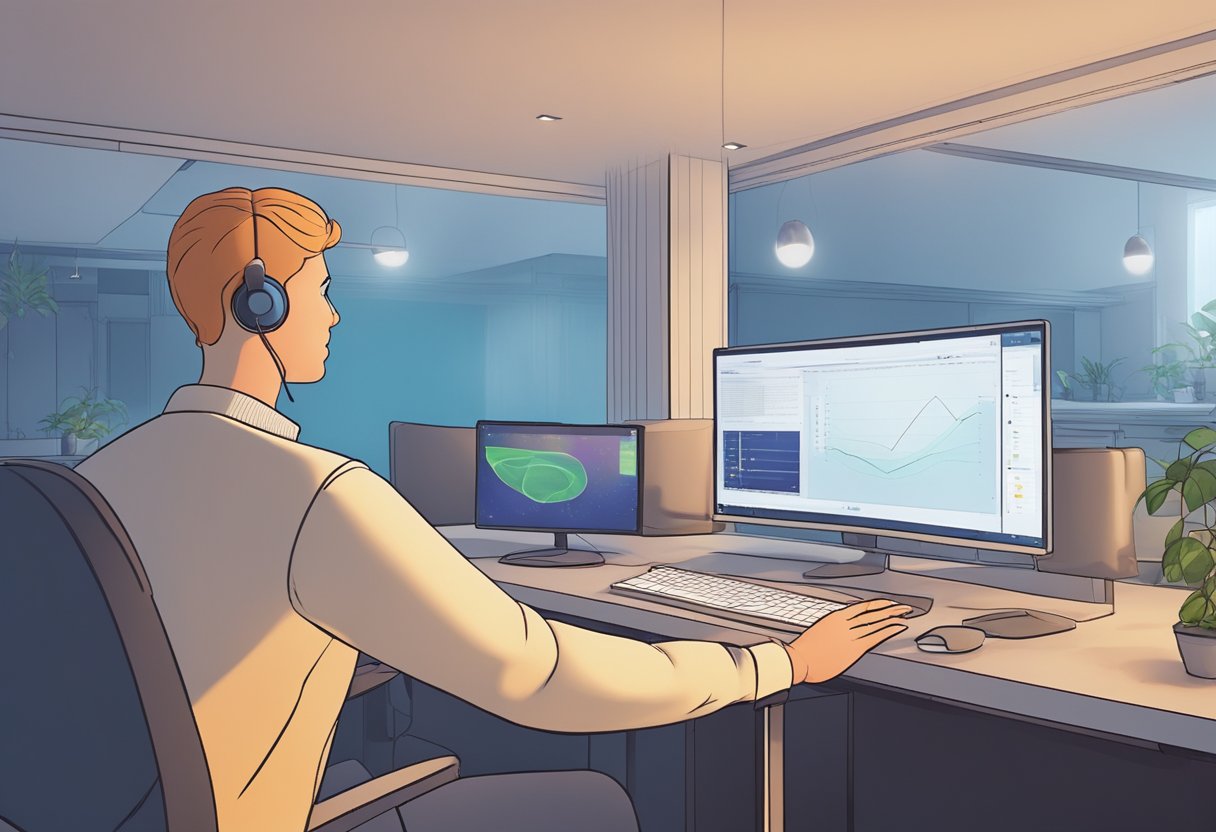 A computer-generated character interacts with a virtual environment, showcasing the role of technology in interactive animation in Norway