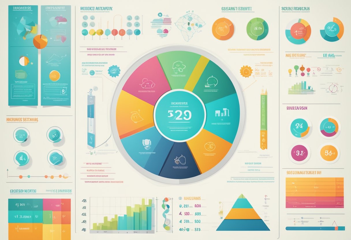 A colorful animated infographic displays various statistics related to science and health education