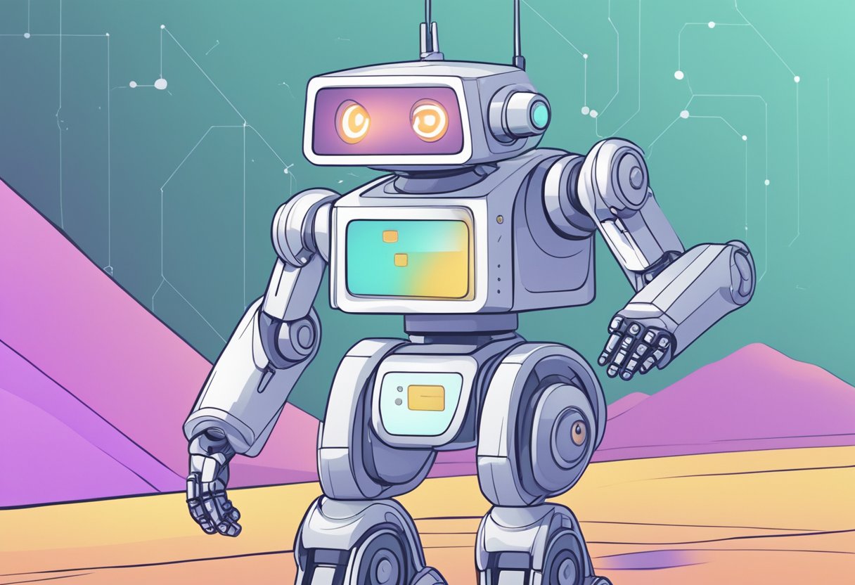 An AI-powered robot animates a dynamic FAQ page for a website