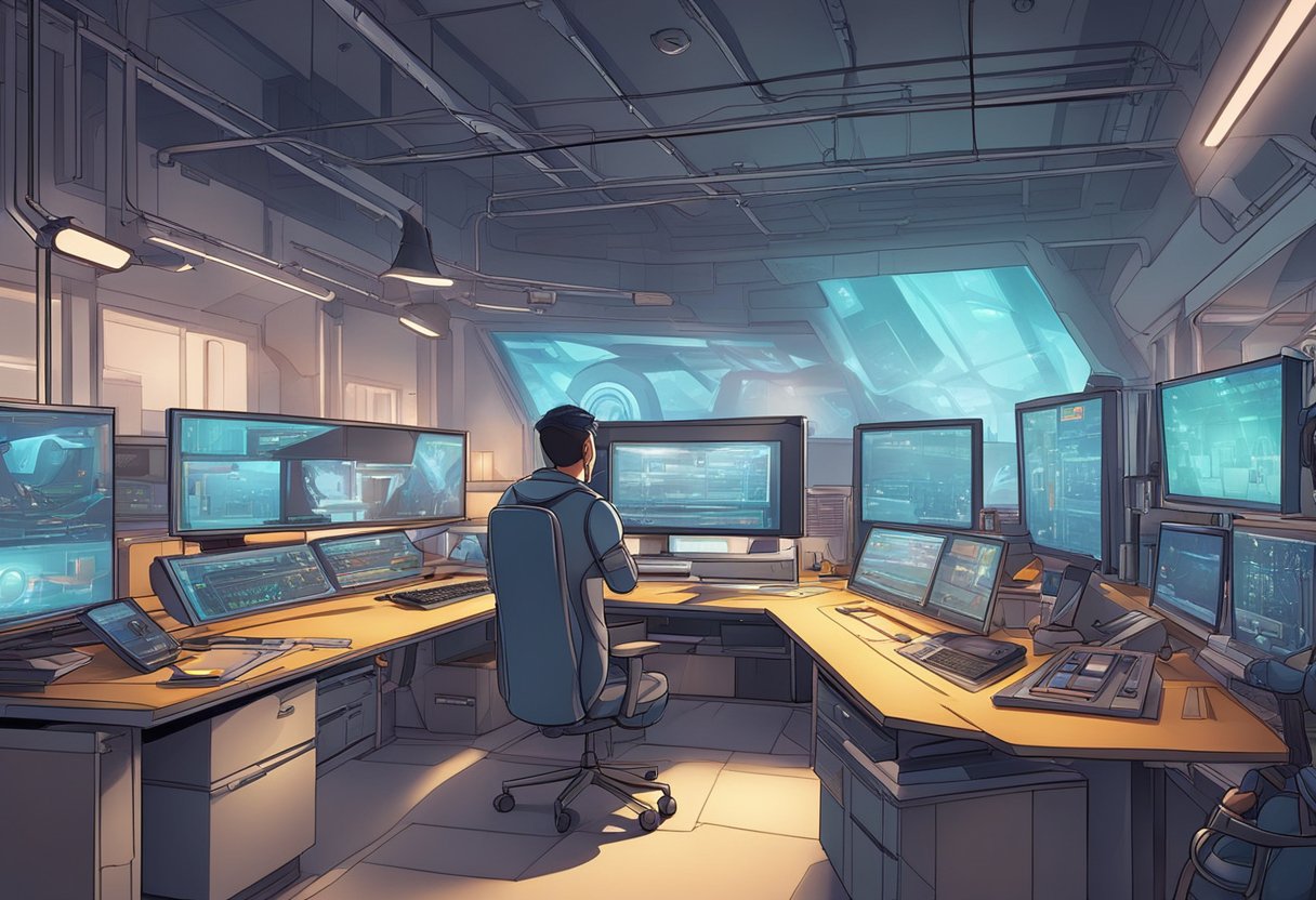 A futuristic animation studio with cutting-edge technology and disruptive forces shaping the entertainment industry