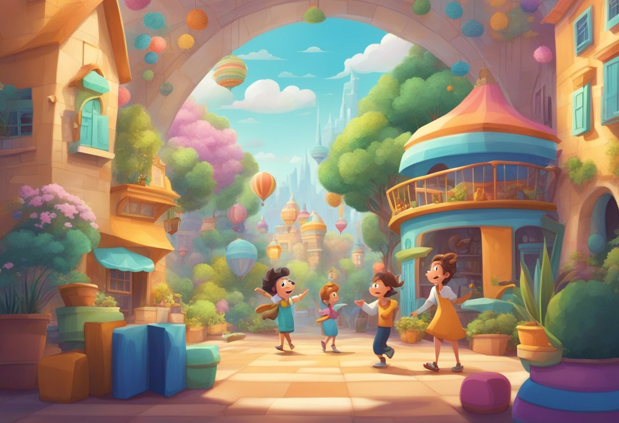 A colorful, whimsical world of animated characters and settings, with a sense of movement and emotion in each scene