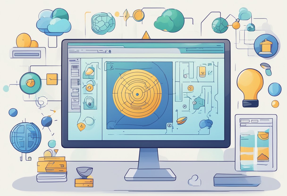 A computer screen displaying various animated objects created by machine learning algorithms