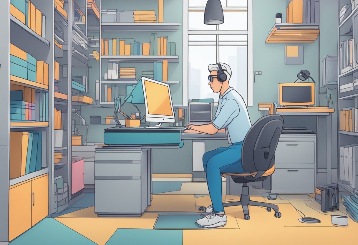 A computer-generated character animating a scene with AI assistance