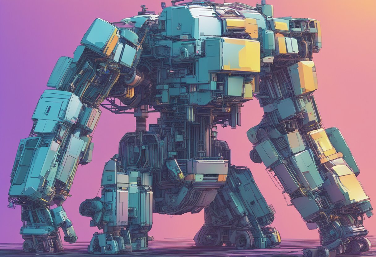 An AI struggling to create complex, realistic animation, with glitching and pixelation evident in the output