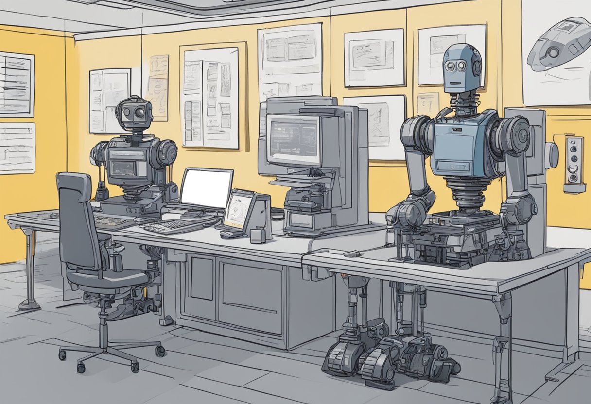 An AI algorithm analyzes and dubs an animated film at the Oscars, while a robotic voiceover system provides commentary