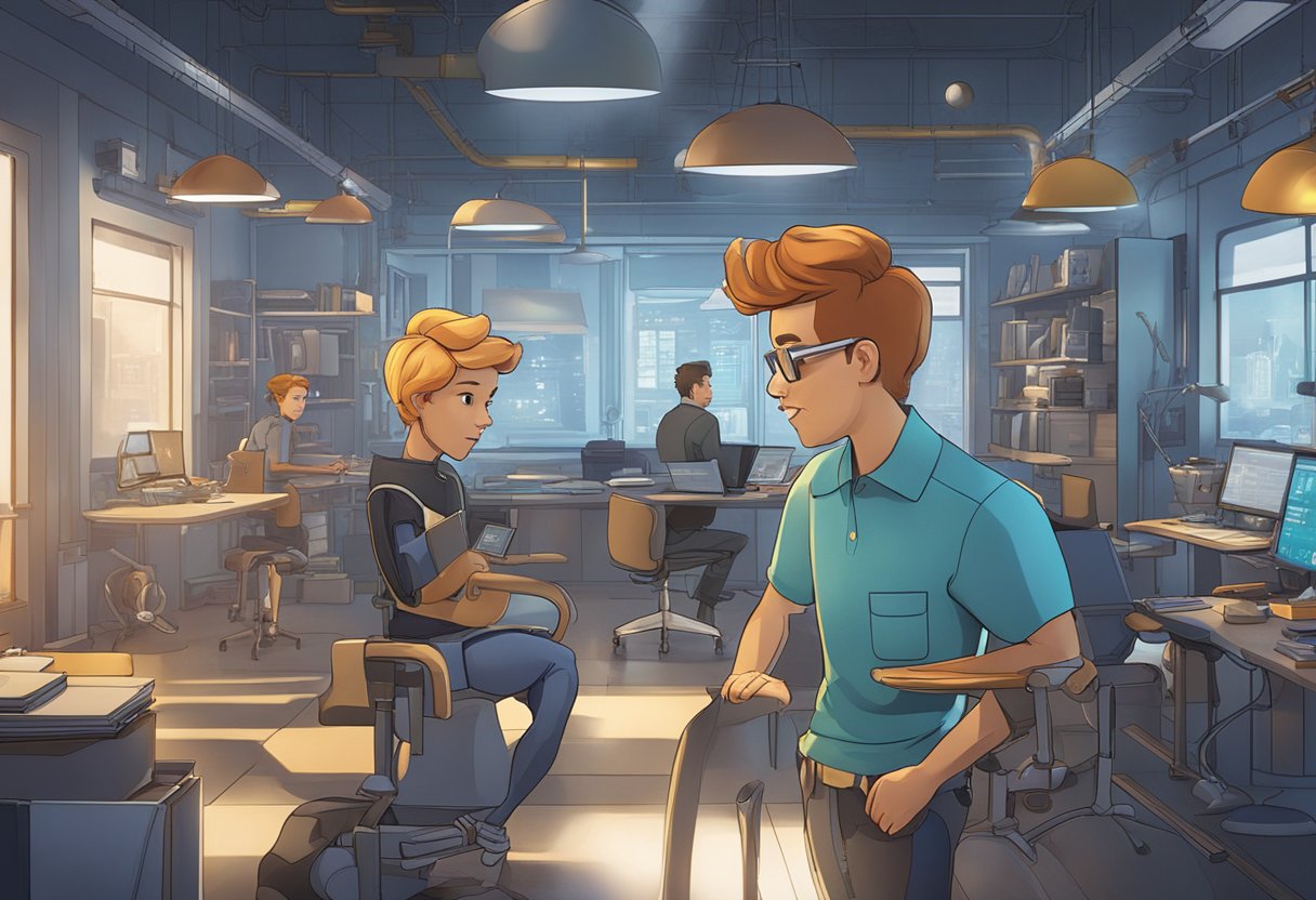 A futuristic AI-powered animation studio creates lifelike characters and dynamic scenes for an award-winning animated film