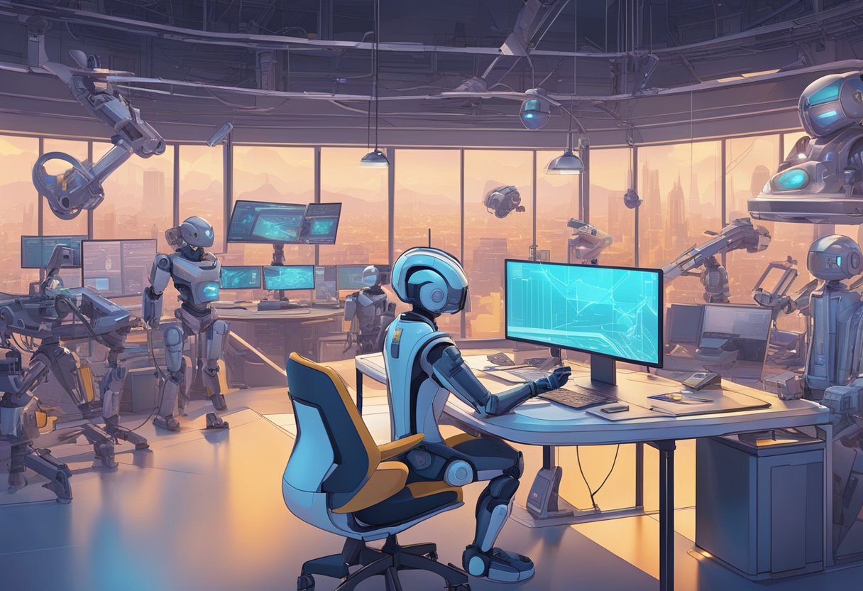 A futuristic AI-powered animation studio wins an Oscar, with AI algorithms and robots working together to create stunning visuals and storytelling