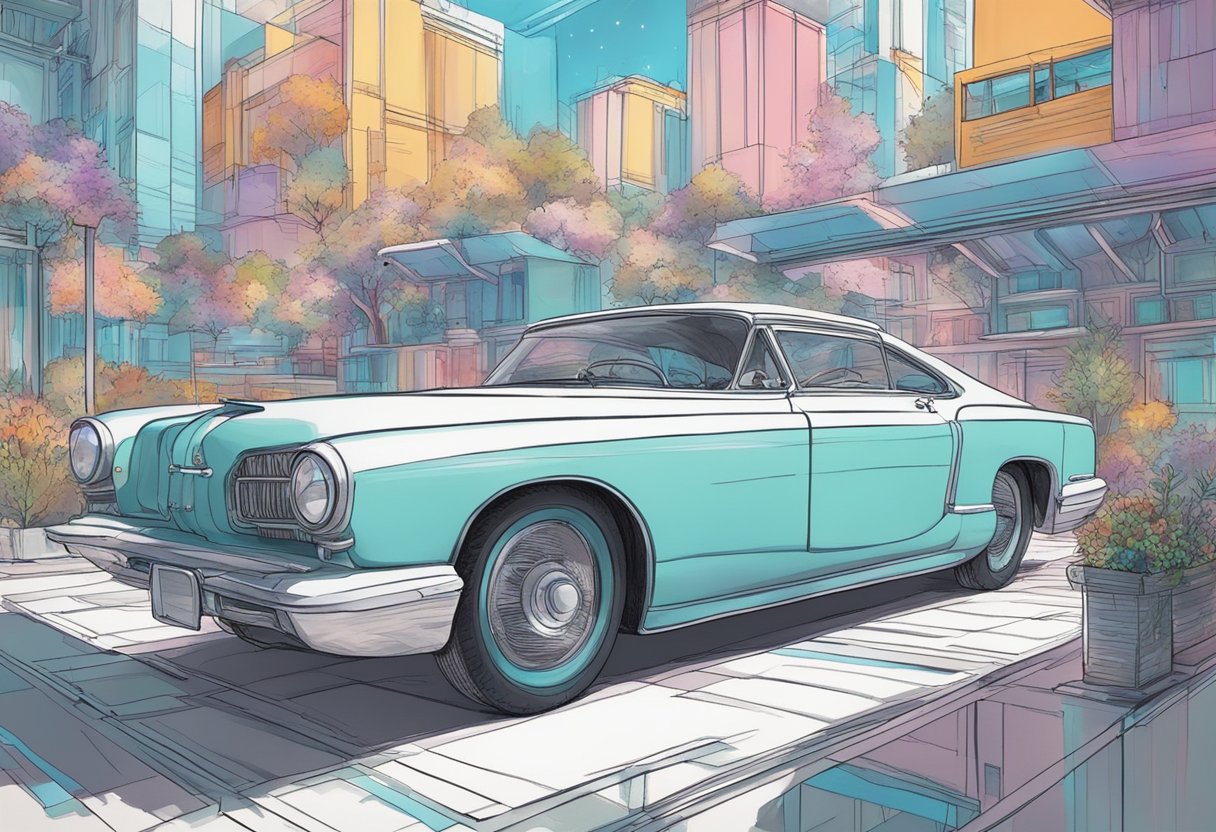 A futuristic AI algorithm creates vibrant, lifelike animations, while a traditional hand-drawn artist meticulously sketches a whimsical scene