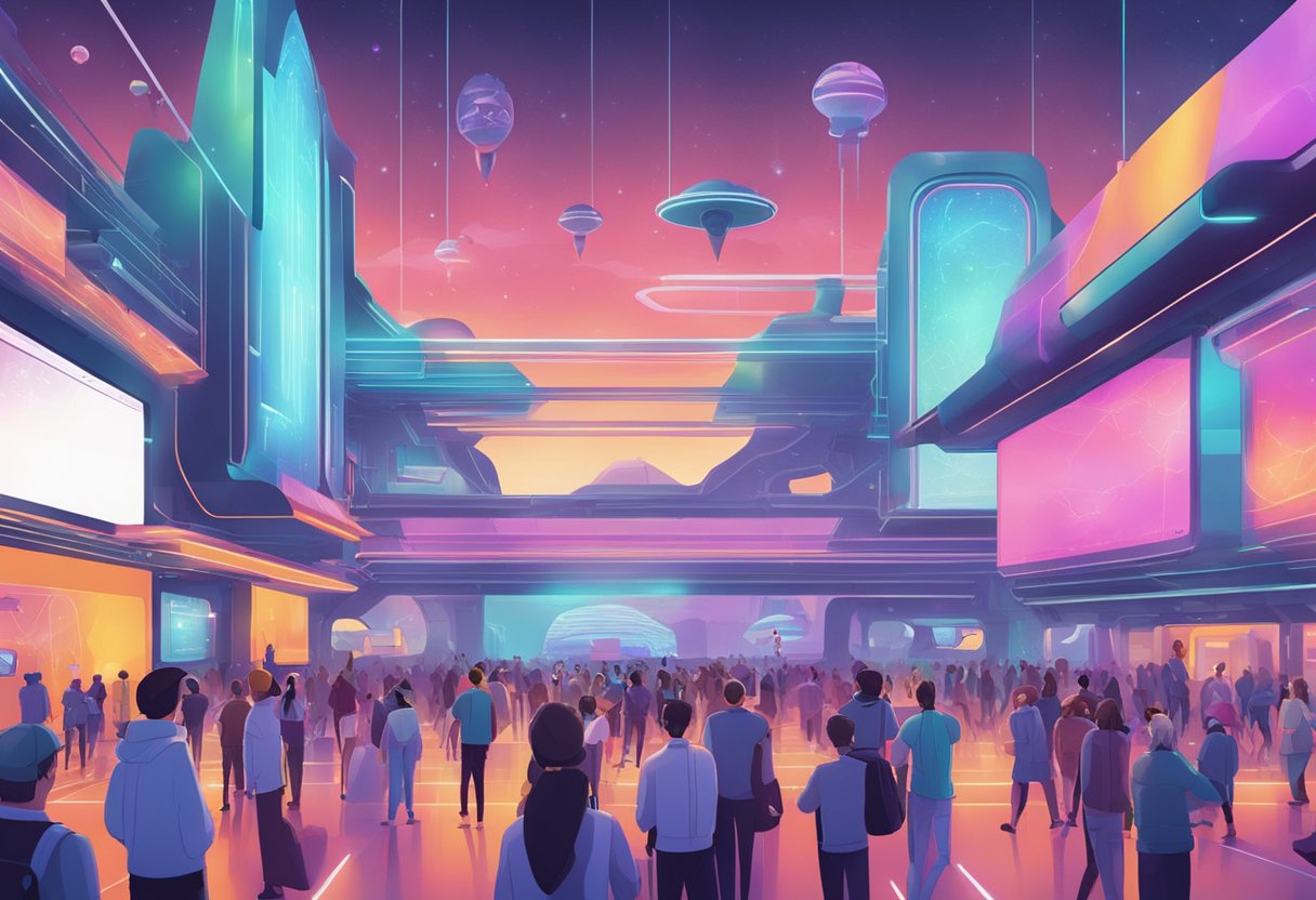 A futuristic animation film festival with AI-powered visuals and cutting-edge technology
