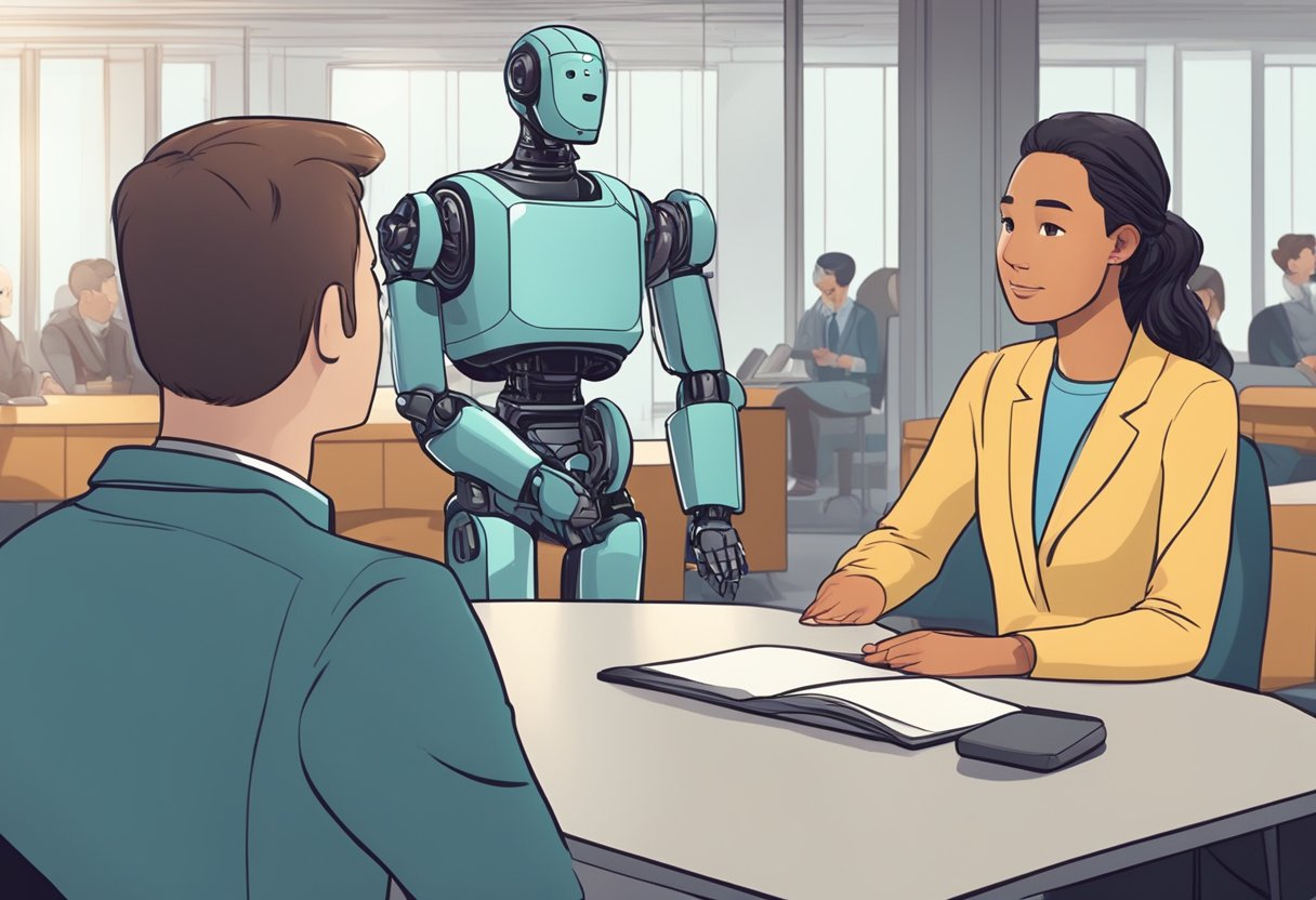 An AI-generated character receives applause while a human-animated character is met with skepticism