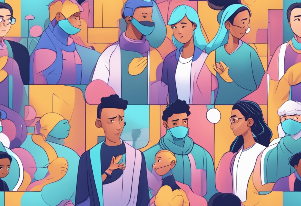 A sleek AI character interacts with a group of animated characters, showcasing seamless movement and lifelike expressions. The AI character exudes a sense of innovation and possibility in the world of animation