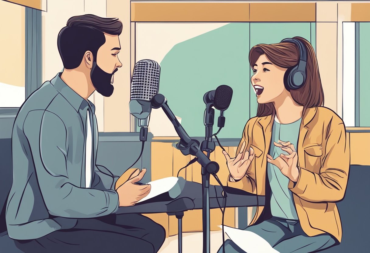 A vocal coach instructs a student, demonstrating innovative techniques
