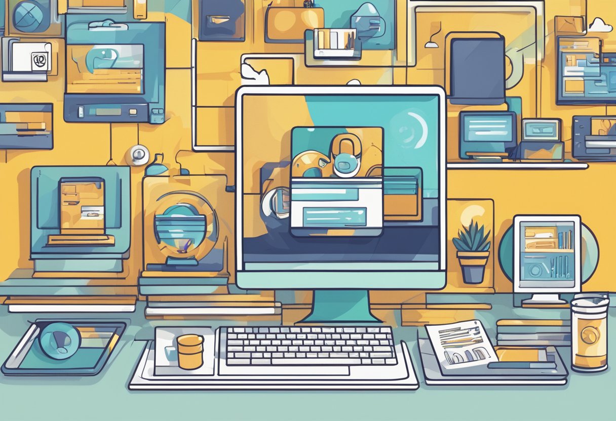 A computer screen showing a custom animation agency's logo and various animated characters for web and social media