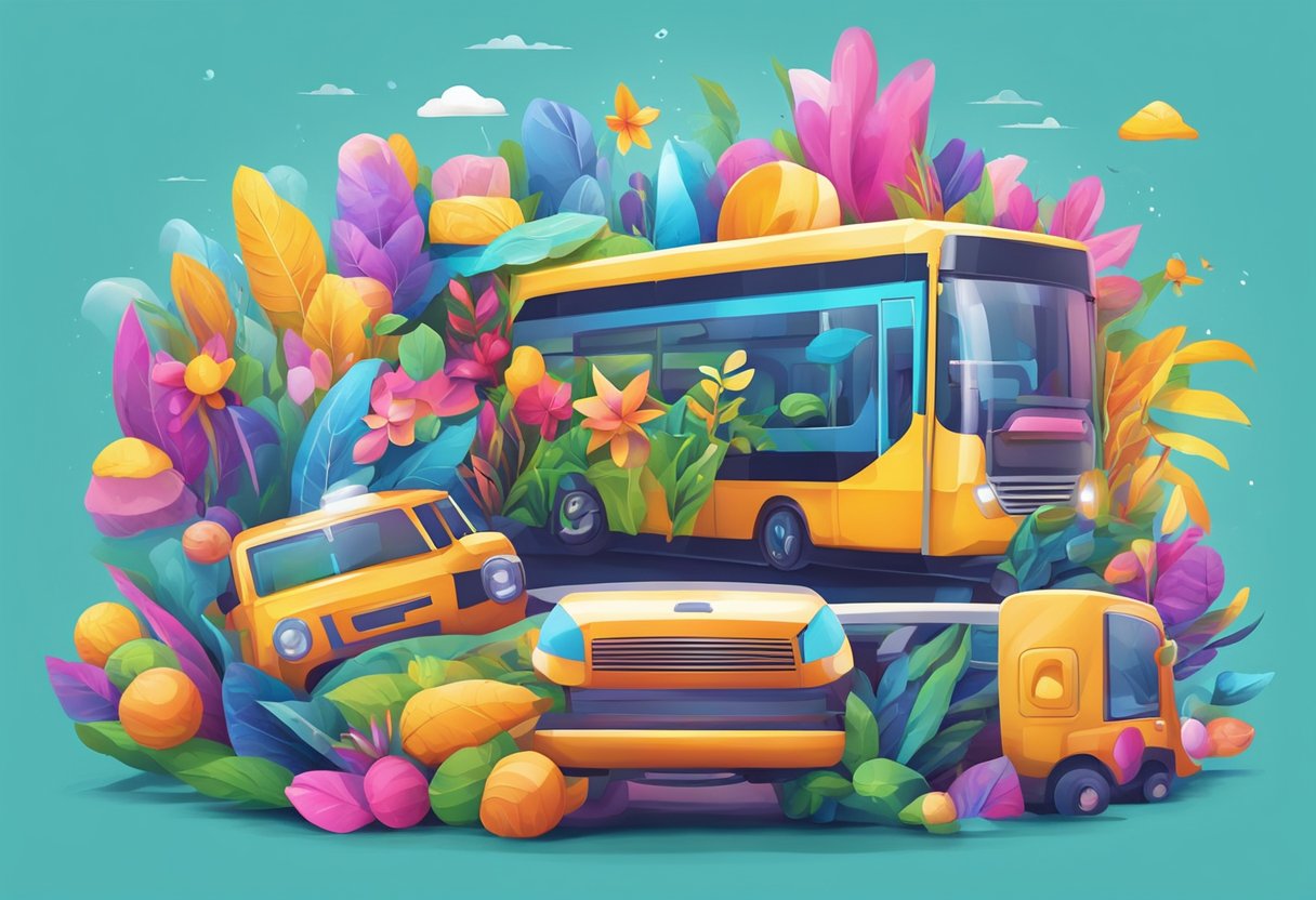 A vibrant animated logo springs to life, captivating viewers with its dynamic movement and colorful design. Surrounding it, various products and services are depicted in a playful and engaging manner, reinforcing brand identity and marketing message