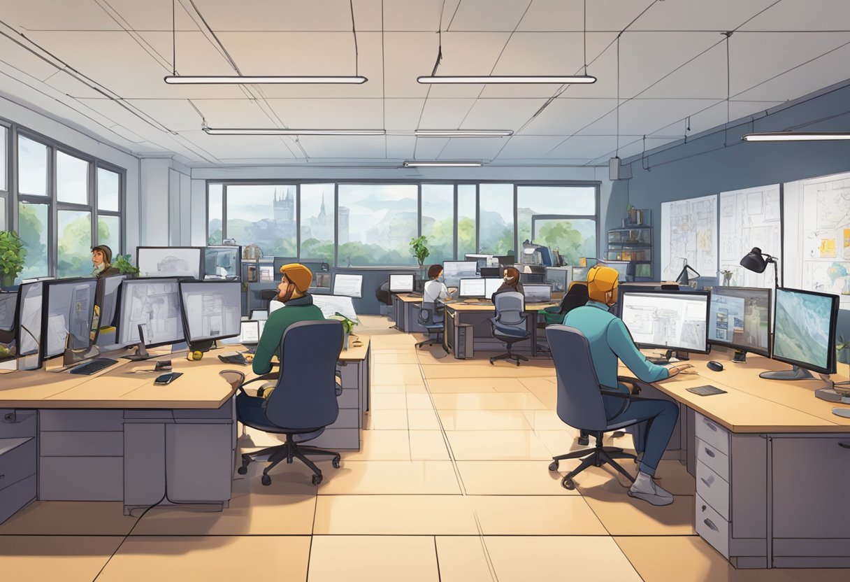 The bustling animation studio in Stockholm hums with creativity as artists sketch, animate, and collaborate on colorful storyboards and character designs