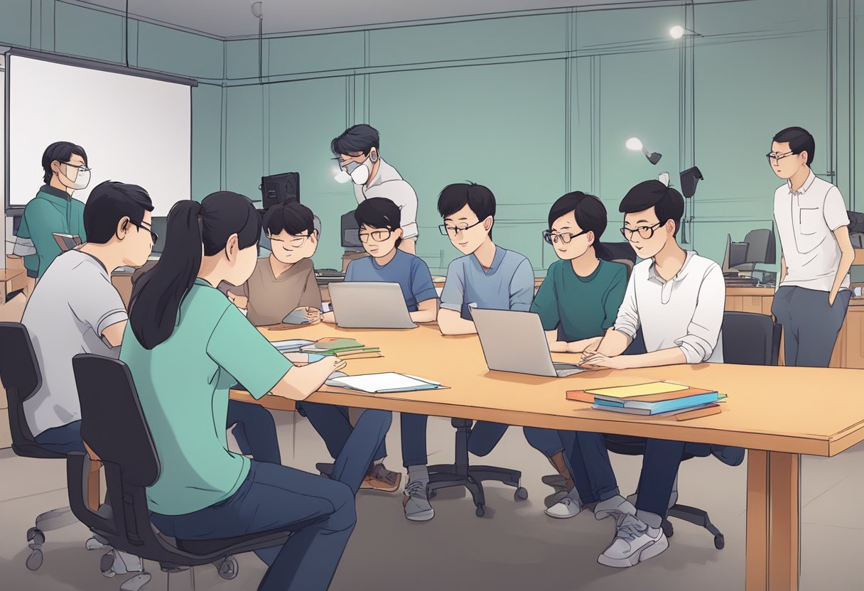 A group of animators in Hangzhou collaborate on custom animations, discussing legal considerations for production